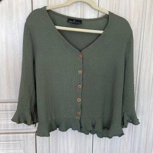 Gorgeous Ivory Long Sleeve Button Down!